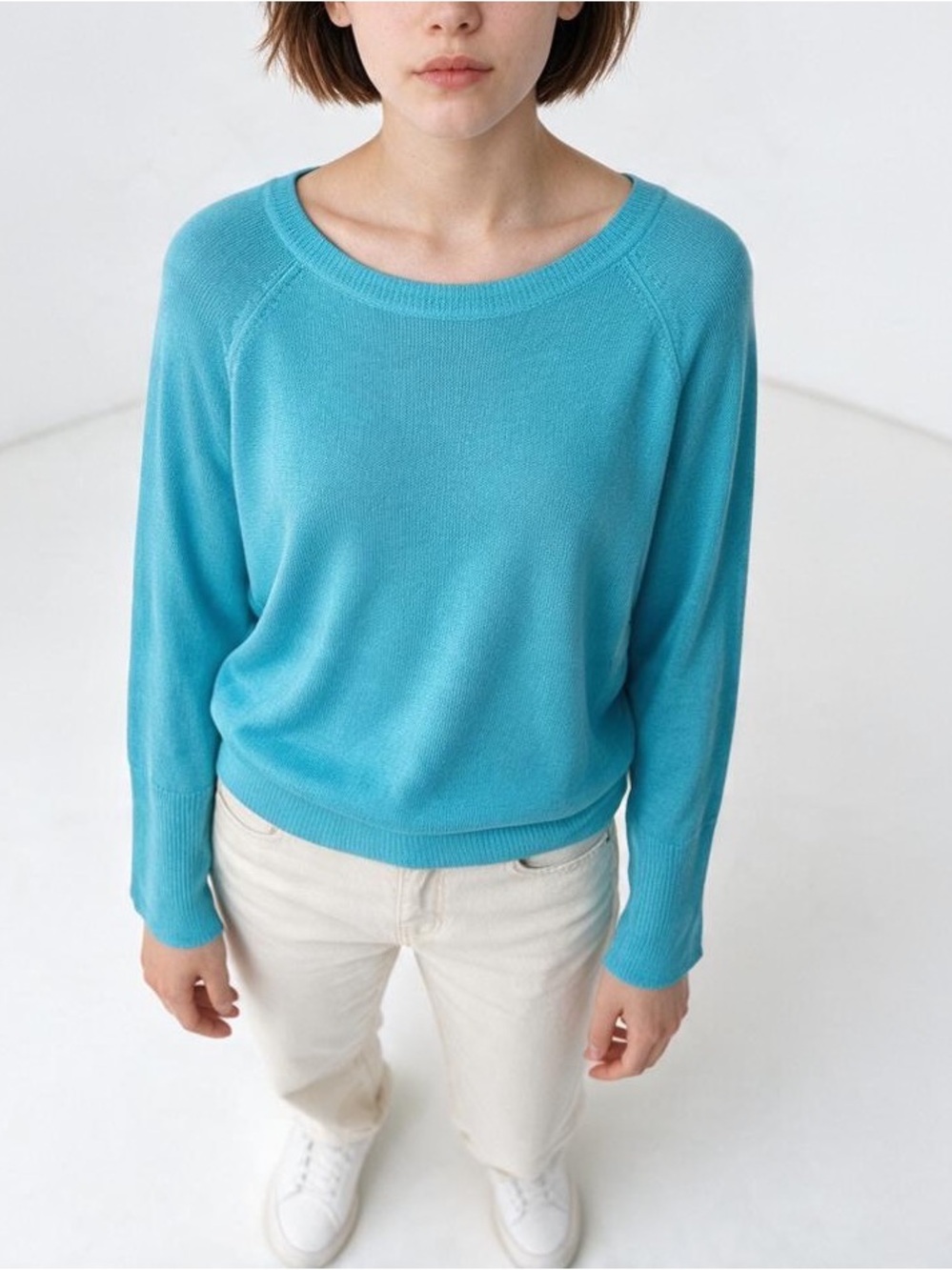 Worthington Lightweight Crew Neck Sweater Blue